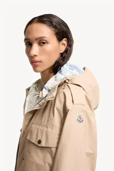 Moncler Carex Hooded Cotton Blend Poplin Jacket | Thumbnail 4 Moncler Carex Hooded Cotton Blend Poplin Jacket | Thumbnail 4