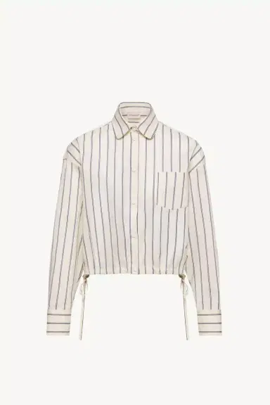 Moncler Striped Cotton & Silk Long Sleeve Shirt | Thumbnail 2 Moncler Striped Cotton & Silk Long Sleeve Shirt | Thumbnail 2