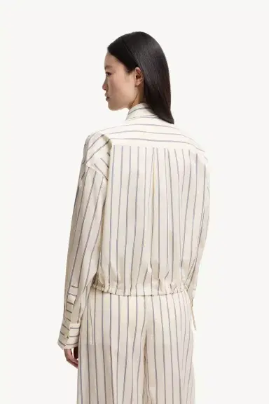 Moncler Striped Cotton & Silk Long Sleeve Shirt | Thumbnail 6 Moncler Striped Cotton & Silk Long Sleeve Shirt | Thumbnail 6