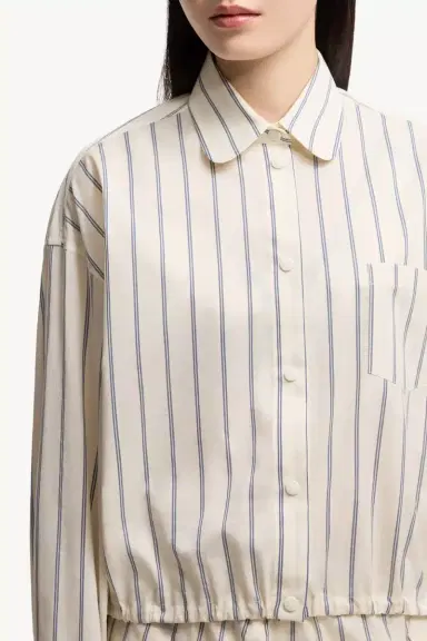 Moncler Striped Cotton & Silk Long Sleeve Shirt | Thumbnail 8 Moncler Striped Cotton & Silk Long Sleeve Shirt | Thumbnail 8