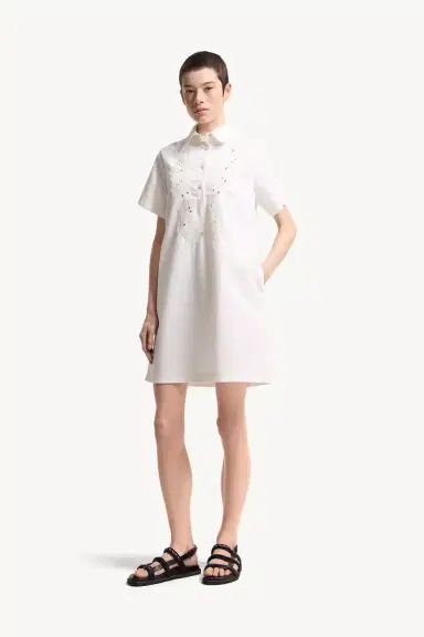 Moncler Embroidered Shirt Dress | Thumbnail 2 Moncler Embroidered Shirt Dress | Thumbnail 2
