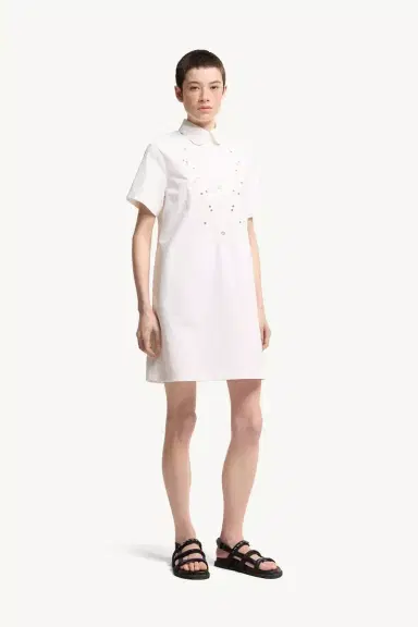 Moncler Embroidered Shirt Dress | Thumbnail 4 Moncler Embroidered Shirt Dress | Thumbnail 4