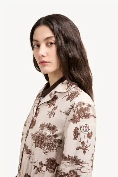 Moncler Floral Knee Length Shirt Dress | Thumbnail 4 Moncler Floral Knee Length Shirt Dress | Thumbnail 4
