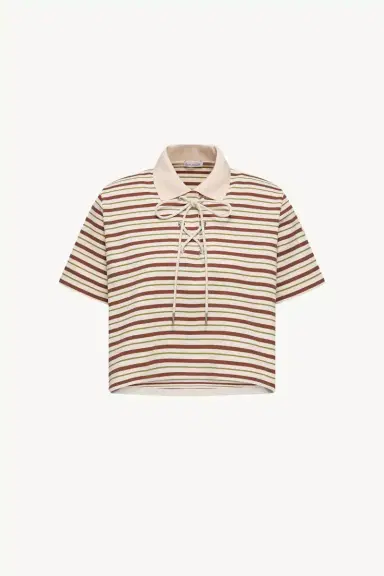 Moncler Striped Cotton Polo Shirt | Thumbnail 2 Moncler Striped Cotton Polo Shirt | Thumbnail 2