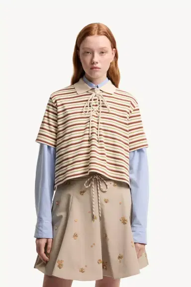 Moncler Striped Cotton Polo Shirt | Thumbnail 5 Moncler Striped Cotton Polo Shirt | Thumbnail 5