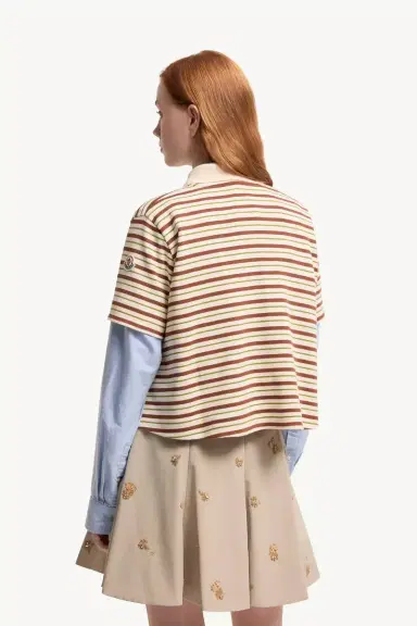 Moncler Striped Cotton Polo Shirt | Thumbnail 6 Moncler Striped Cotton Polo Shirt | Thumbnail 6