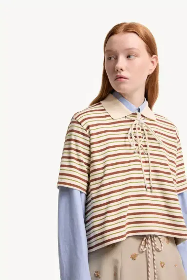 Moncler Striped Cotton Polo Shirt | Thumbnail 7 Moncler Striped Cotton Polo Shirt | Thumbnail 7