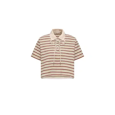 Moncler Striped Cotton Polo Shirt | Thumbnail 1 Moncler Striped Cotton Polo Shirt | Thumbnail 1