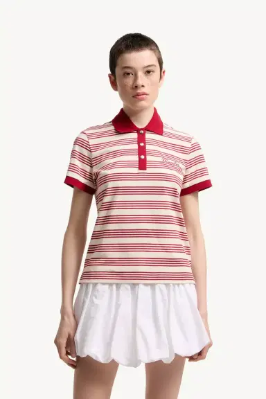 Moncler Striped Cotton Polo Shirt | Thumbnail 5 Moncler Striped Cotton Polo Shirt | Thumbnail 5