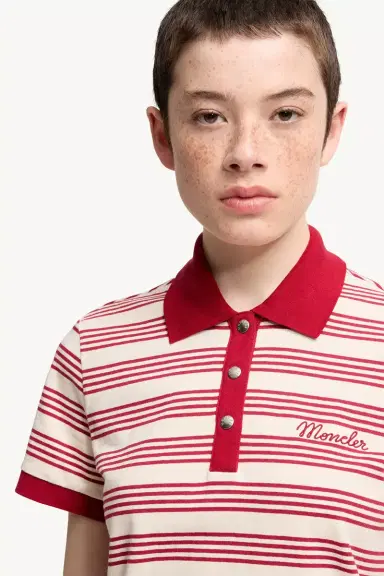 Moncler Striped Cotton Polo Shirt | Thumbnail 7 Moncler Striped Cotton Polo Shirt | Thumbnail 7