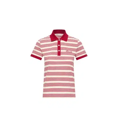 Moncler Striped Cotton Polo Shirt | Thumbnail 1 Moncler Striped Cotton Polo Shirt | Thumbnail 1