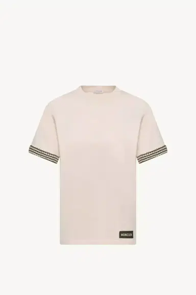 Moncler Crochet-trimmed Cotton Logo T-shirt | Thumbnail 2 Moncler Crochet-trimmed Cotton Logo T-shirt | Thumbnail 2