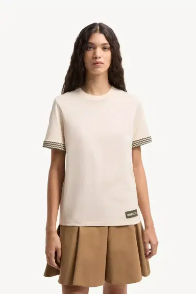 Moncler Crochet-trimmed Cotton Logo T-shirt | Thumbnail 5 Moncler Crochet-trimmed Cotton Logo T-shirt | Thumbnail 5
