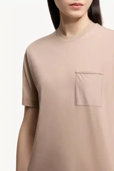 Moncler Cotton Jersey T-shirt With Pleated Pocket | Thumbnail 7 Moncler Cotton Jersey T-shirt With Pleated Pocket | Thumbnail 7