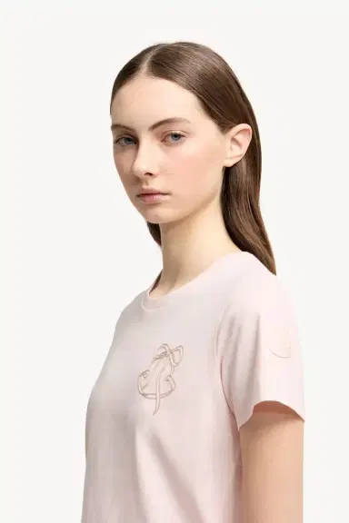 Moncler Embroidered Logo Cotton T-shirt | Thumbnail 4 Moncler Embroidered Logo Cotton T-shirt | Thumbnail 4