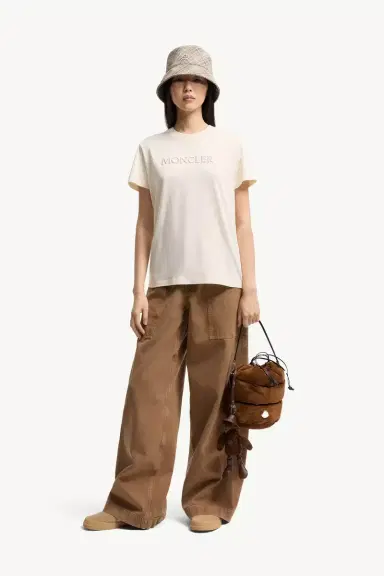 Moncler Embroidered Tonal Logo Cotton T-shirt | Thumbnail 2 Moncler Embroidered Tonal Logo Cotton T-shirt | Thumbnail 2