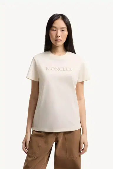 Moncler Embroidered Tonal Logo Cotton T-shirt | Thumbnail 4 Moncler Embroidered Tonal Logo Cotton T-shirt | Thumbnail 4