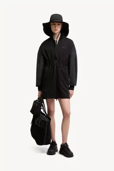 Moncler Cotton Fleece Sweatshirt Zip-up Dress | Thumbnail 3 Moncler Cotton Fleece Sweatshirt Zip-up Dress | Thumbnail 3