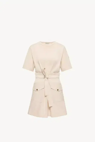 Moncler Belted Cotton Mini Dress | Thumbnail 2 Moncler Belted Cotton Mini Dress | Thumbnail 2