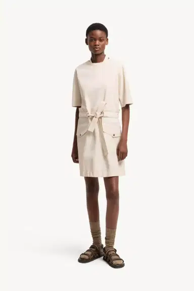 Moncler Belted Cotton Mini Dress | Thumbnail 5 Moncler Belted Cotton Mini Dress | Thumbnail 5