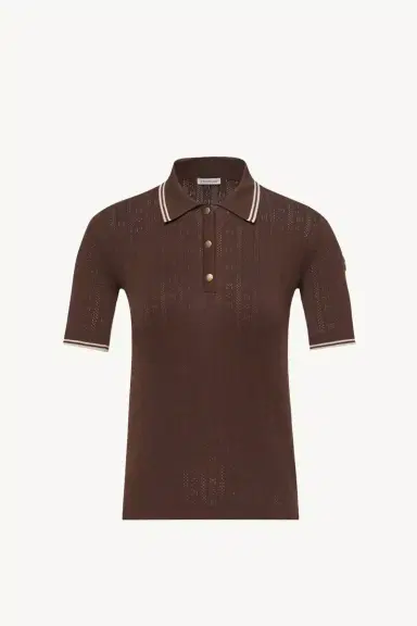 Moncler Rhombus & Logo Pattern Cotton Polo Shirt | Thumbnail 2 Moncler Rhombus & Logo Pattern Cotton Polo Shirt | Thumbnail 2