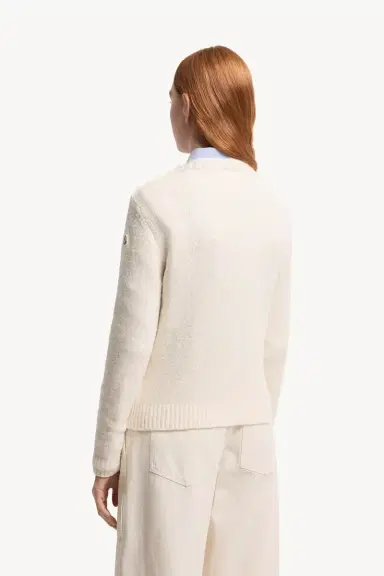Moncler Embroidered Logo Cotton Blend Sweater | Thumbnail 6 Moncler Embroidered Logo Cotton Blend Sweater | Thumbnail 6