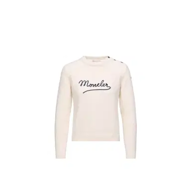 Moncler Embroidered Logo Cotton Blend Sweater | Thumbnail 1 Moncler Embroidered Logo Cotton Blend Sweater | Thumbnail 1