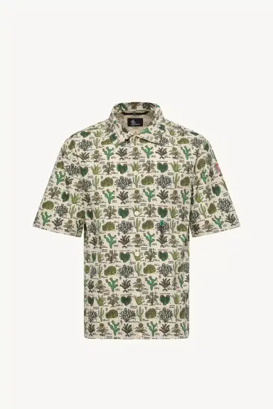Moncler Grenoble Botanical Print Cotton Blend Short Sleeve Shirt | Thumbnail 2 Moncler Grenoble Botanical Print Cotton Blend Short Sleeve Shirt | Thumbnail 2