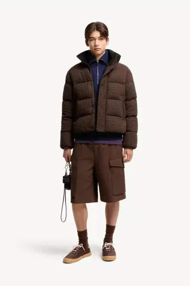Moncler Oronte Cotton Flannel Short Down Jacket | Thumbnail 3 Moncler Oronte Cotton Flannel Short Down Jacket | Thumbnail 3