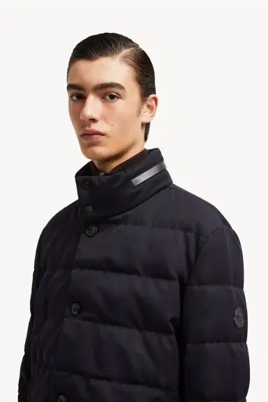 Moncler Vallonpierre Hooded Wool Long Down Jacket | Thumbnail 4 Moncler Vallonpierre Hooded Wool Long Down Jacket | Thumbnail 4