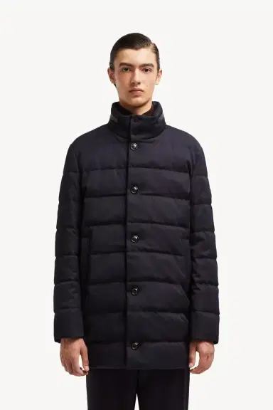 Moncler Vallonpierre Hooded Wool Long Down Jacket | Thumbnail 5 Moncler Vallonpierre Hooded Wool Long Down Jacket | Thumbnail 5