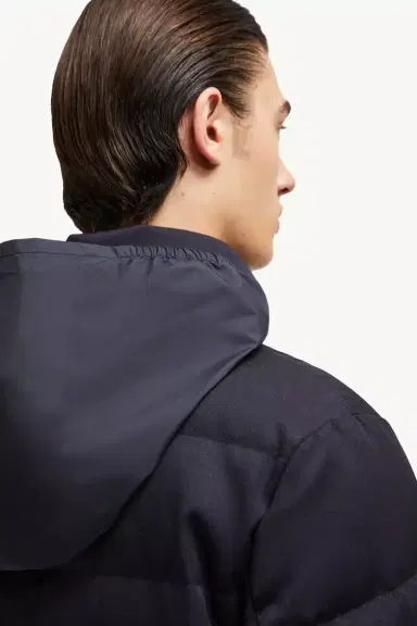 Moncler Vallonpierre Hooded Wool Long Down Jacket | Thumbnail 8 Moncler Vallonpierre Hooded Wool Long Down Jacket | Thumbnail 8