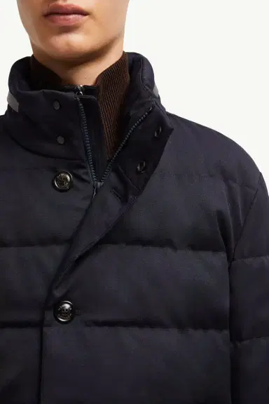 Moncler Vallonpierre Hooded Wool Long Down Jacket | Thumbnail 9 Moncler Vallonpierre Hooded Wool Long Down Jacket | Thumbnail 9
