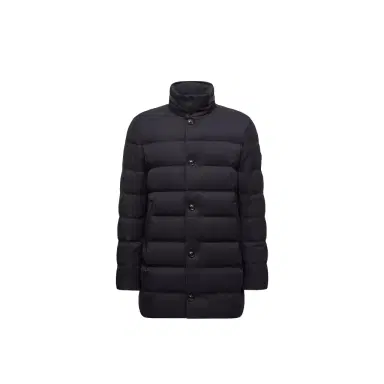 Moncler Vallonpierre Hooded Wool Long Down Jacket | Thumbnail 1 Moncler Vallonpierre Hooded Wool Long Down Jacket | Thumbnail 1