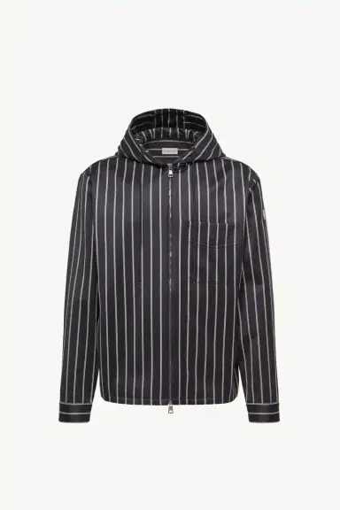 Moncler Wool & Cotton Striped Hooded Jacket | Thumbnail 2 Moncler Wool & Cotton Striped Hooded Jacket | Thumbnail 2