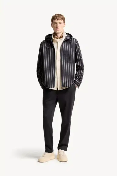 Moncler Wool & Cotton Striped Hooded Jacket | Thumbnail 3 Moncler Wool & Cotton Striped Hooded Jacket | Thumbnail 3