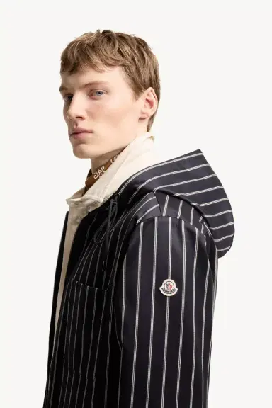Moncler Wool & Cotton Striped Hooded Jacket | Thumbnail 4 Moncler Wool & Cotton Striped Hooded Jacket | Thumbnail 4