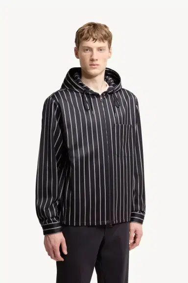 Moncler Wool & Cotton Striped Hooded Jacket | Thumbnail 5 Moncler Wool & Cotton Striped Hooded Jacket | Thumbnail 5