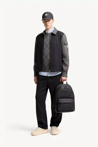 Moncler Herringbone Wool Blend Zip-up Shirt Jacket | Thumbnail 3 Moncler Herringbone Wool Blend Zip-up Shirt Jacket | Thumbnail 3