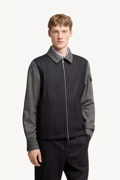 Moncler Herringbone Wool Blend Zip-up Shirt Jacket | Thumbnail 5 Moncler Herringbone Wool Blend Zip-up Shirt Jacket | Thumbnail 5