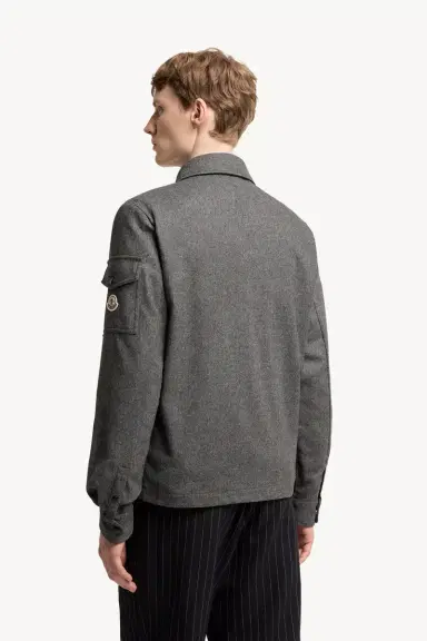 Moncler Herringbone Wool Blend Zip-up Shirt Jacket | Thumbnail 6 Moncler Herringbone Wool Blend Zip-up Shirt Jacket | Thumbnail 6