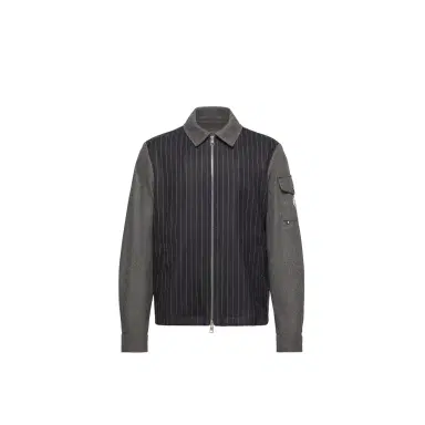 Moncler Herringbone Wool Blend Zip-up Shirt Jacket | Thumbnail 1 Moncler Herringbone Wool Blend Zip-up Shirt Jacket | Thumbnail 1