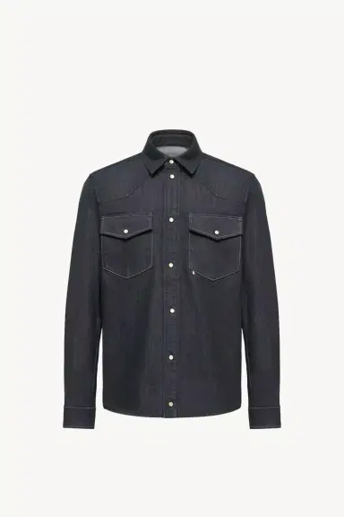 Moncler Denim Long Sleeve Shirt Jacket | Thumbnail 2 Moncler Denim Long Sleeve Shirt Jacket | Thumbnail 2