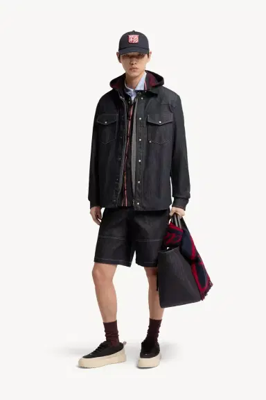 Moncler Denim Long Sleeve Shirt Jacket | Thumbnail 3 Moncler Denim Long Sleeve Shirt Jacket | Thumbnail 3