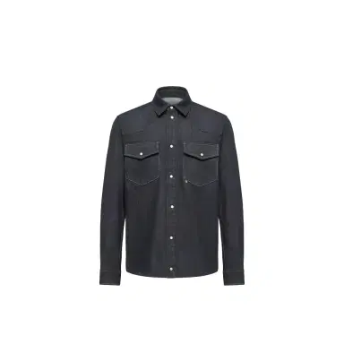 Moncler Denim Long Sleeve Shirt Jacket | Thumbnail 1 Moncler Denim Long Sleeve Shirt Jacket | Thumbnail 1