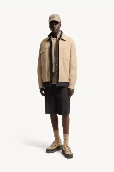 Moncler Leather Logo Cotton Shirt Jacket | Thumbnail 3 Moncler Leather Logo Cotton Shirt Jacket | Thumbnail 3