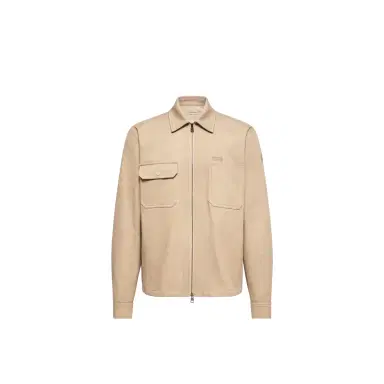Moncler Leather Logo Cotton Shirt Jacket | Thumbnail 1 Moncler Leather Logo Cotton Shirt Jacket | Thumbnail 1
