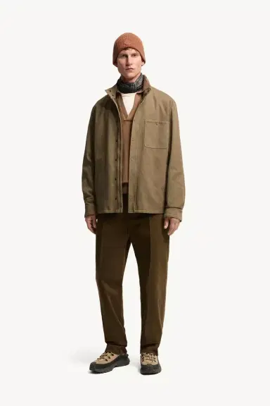 Moncler Leather Logo Cotton Jacket | Thumbnail 3 Moncler Leather Logo Cotton Jacket | Thumbnail 3