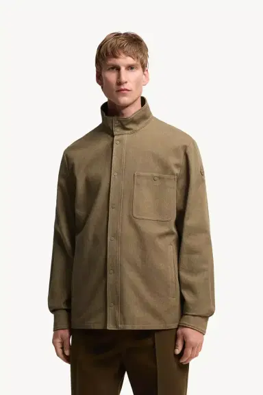 Moncler Leather Logo Cotton Jacket | Thumbnail 5 Moncler Leather Logo Cotton Jacket | Thumbnail 5