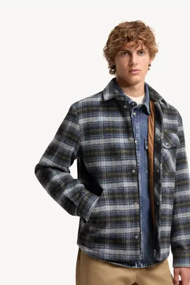 Moncler Check Wool Shirt Jacket | Thumbnail 7 Moncler Check Wool Shirt Jacket | Thumbnail 7